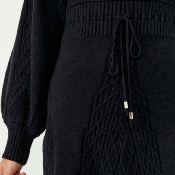 Free People Emmaline Mini Sweater Dress in Black - Picture 4 of 4